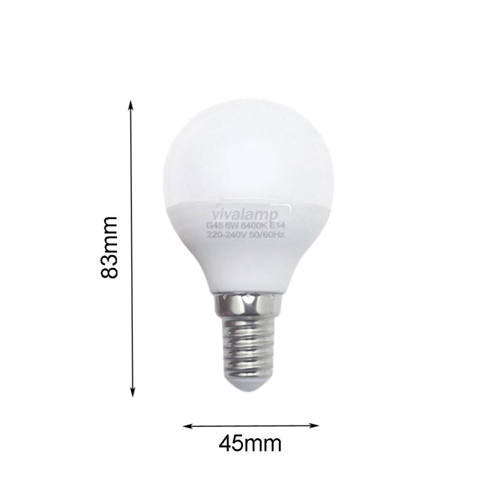 Lampadina a Led E14 6w miniglobo  220v passo attacco piccolo 4200 k