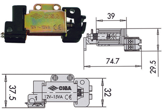 BOBINE TENSIONE 12V PER SERRATURA ELETTRICA 07025 00